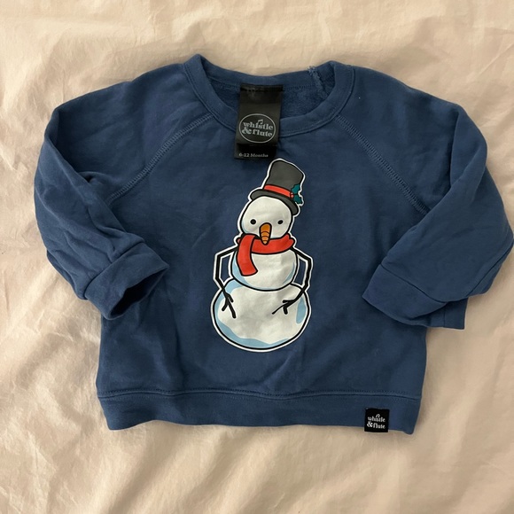 Whistle and Flute Snowman Sweater, 6-12 months - Picture 1 of 2